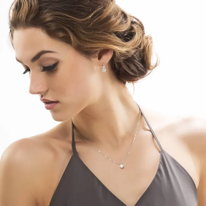 Necklaces BERRICLE Solitaire 09ct CZ Necklace in Sterling Silver