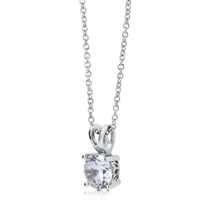 Necklaces BERRICLE Solitaire 09ct CZ Necklace in Sterling Silver