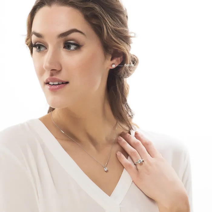 Necklaces BERRICLE Solitaire 09ct CZ Necklace in Sterling Silver