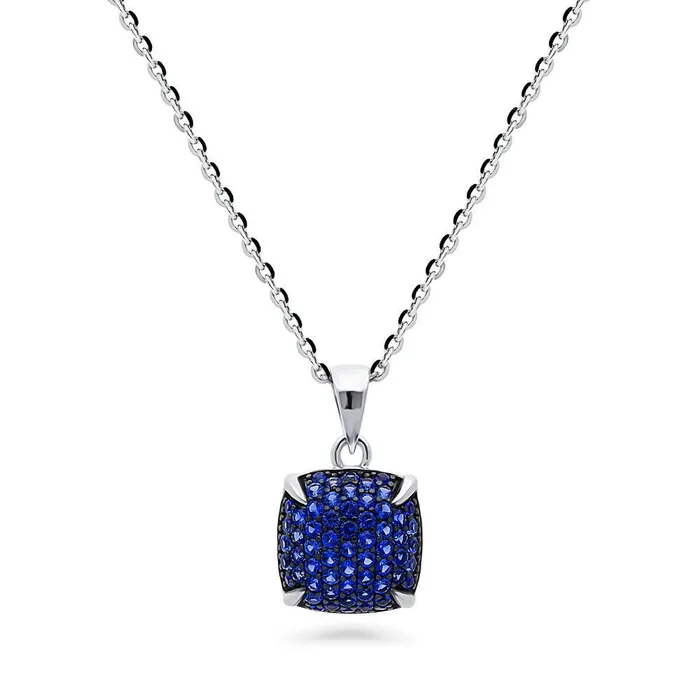 Necklaces BERRICLE Square CZ Pendant Necklace in Sterling Silver