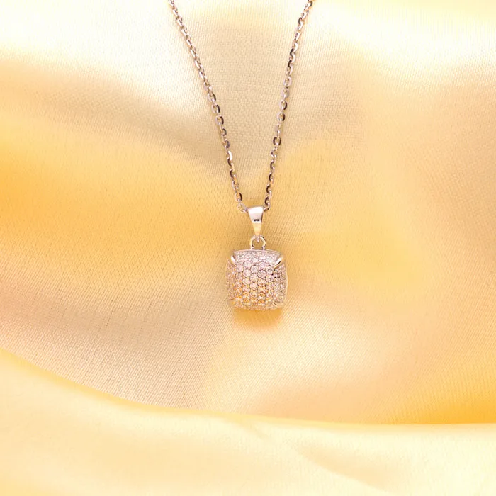 Necklaces BERRICLE Square CZ Pendant Necklace in Sterling Silver