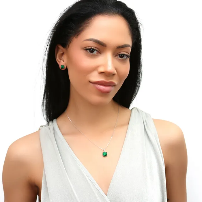 Necklaces BERRICLE Square CZ Pendant Necklace in Sterling Silver