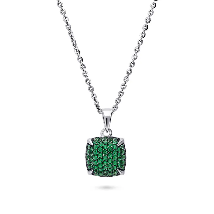 Necklaces BERRICLE Square CZ Pendant Necklace in Sterling Silver