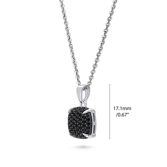 Necklaces BERRICLE Square CZ Pendant Necklace in Sterling Silver