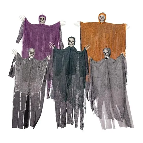 Necklaces Dropshipped via Social Commerce Network bnf 5X Halloween Hanging Decorations Flying Ghosts Skeleton for Indoor Room TreeFiguresStatues