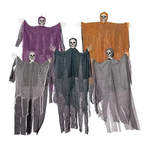Necklaces Dropshipped via Social Commerce Network bnf 5X Halloween Hanging Decorations Flying Ghosts Skeleton for Indoor Room TreeFiguresStatues