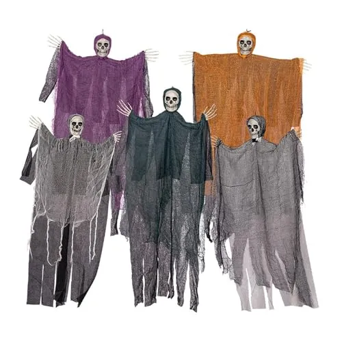 Necklaces Dropshipped via Social Commerce Network bnf 5X Halloween Hanging Decorations Flying Ghosts Skeleton for Indoor Room TreeFiguresStatues