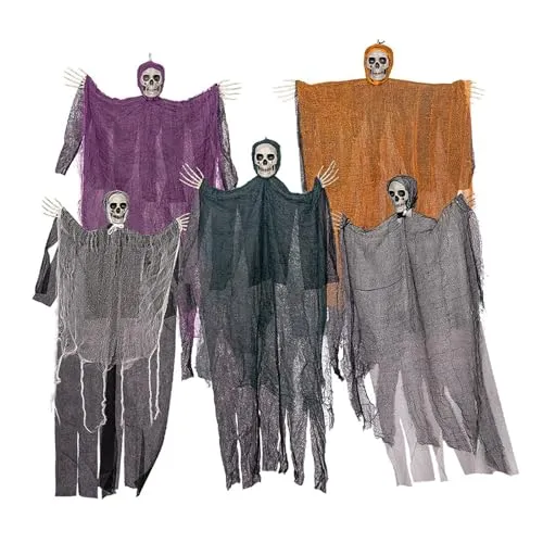 Necklaces Dropshipped via Social Commerce Network bnf 5X Halloween Hanging Decorations Flying Ghosts Skeleton for Indoor Room TreeFiguresStatues