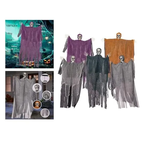 Necklaces Dropshipped via Social Commerce Network bnf 5X Halloween Hanging Decorations Flying Ghosts Skeleton for Indoor Room TreeFiguresStatues