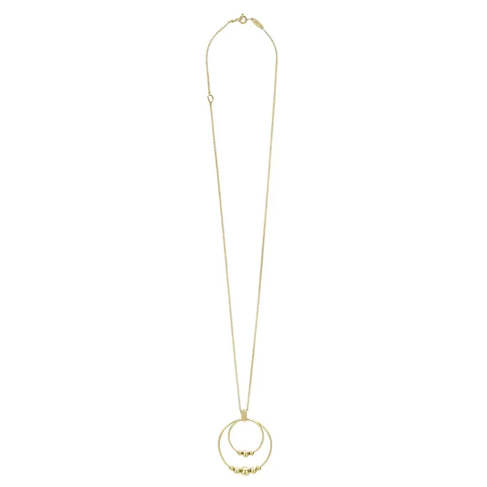 Necklaces Lagos Caviar Gold 18K Gold Double Circle Bead Pendant Necklace