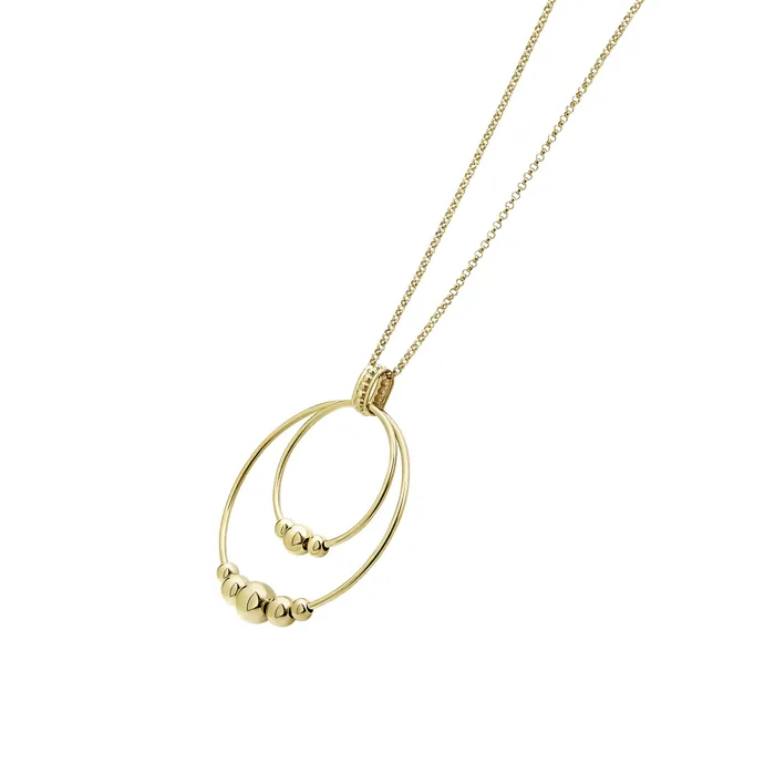 Necklaces Lagos Caviar Gold 18K Gold Double Circle Bead Pendant Necklace