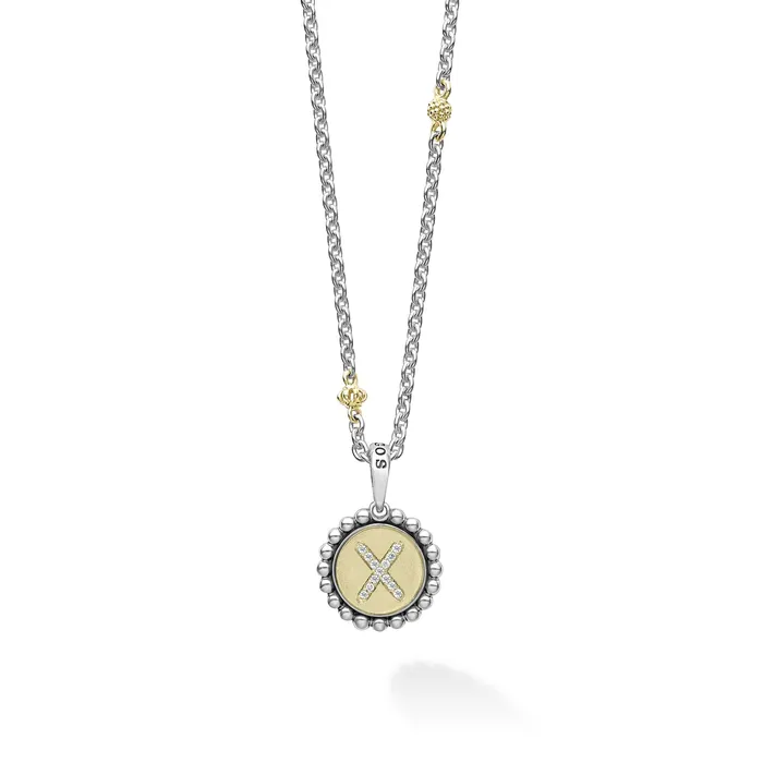 Necklaces LAGOS Signature Caviar X Initial Diamond Charm Necklace