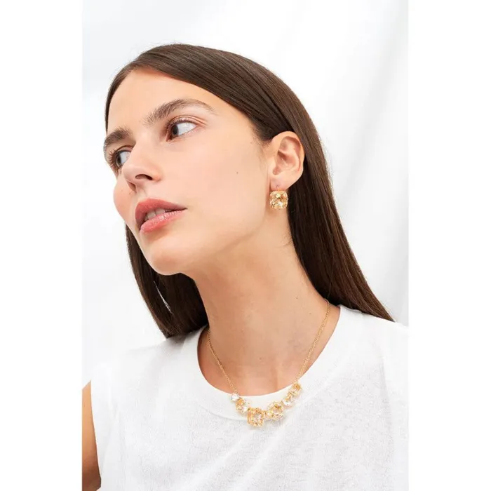 Necklaces Les Nereides Les Nereides 6 Crystal Stones Necklace