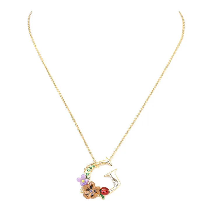 Necklaces Les Nereides Les Nereides Collier Alphabet Fleuri Letter Necklace G Necklaces Les Nereides Les Nereides Collier Alphabet Fleuri Letter Necklace G