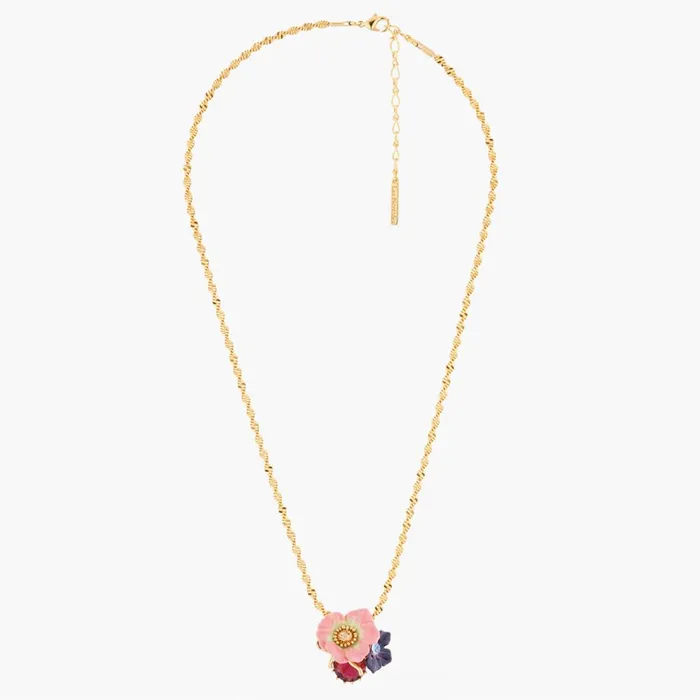 Necklaces Les Nereides Les Nereides Rose And Apple Blossoms On Faceted Stone Pendant Necklace Necklaces Les Nereides Les Nereides Rose And Apple Blossoms On Faceted Stone Pendant Necklace