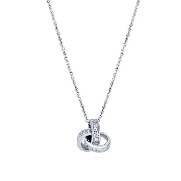 Necklaces Love Knot CZ Necklace in Sterling Silver BERRICLE