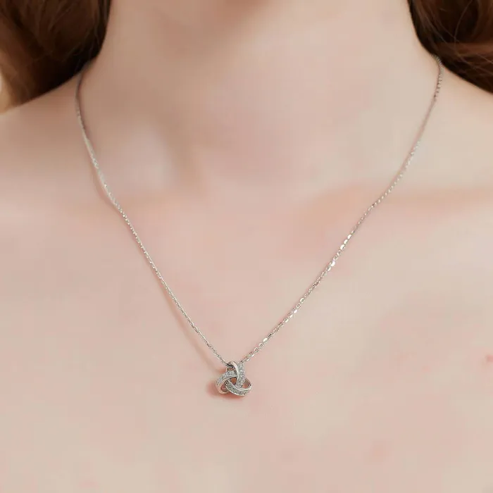 Necklaces Love Knot CZ Necklace in Sterling Silver BERRICLE