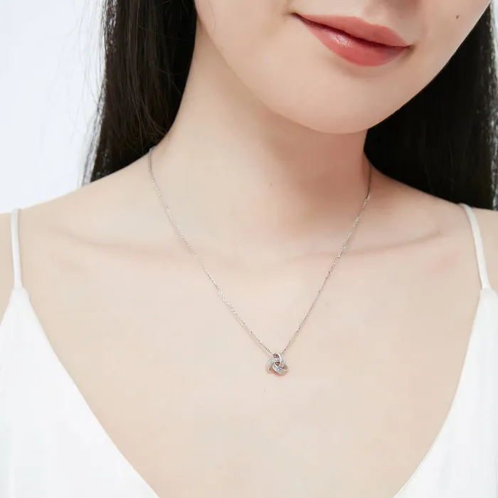 Necklaces Love Knot CZ Necklace in Sterling Silver BERRICLE
