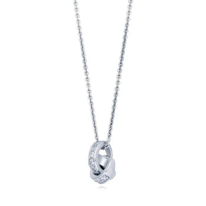 Necklaces Love Knot CZ Necklace in Sterling Silver BERRICLE