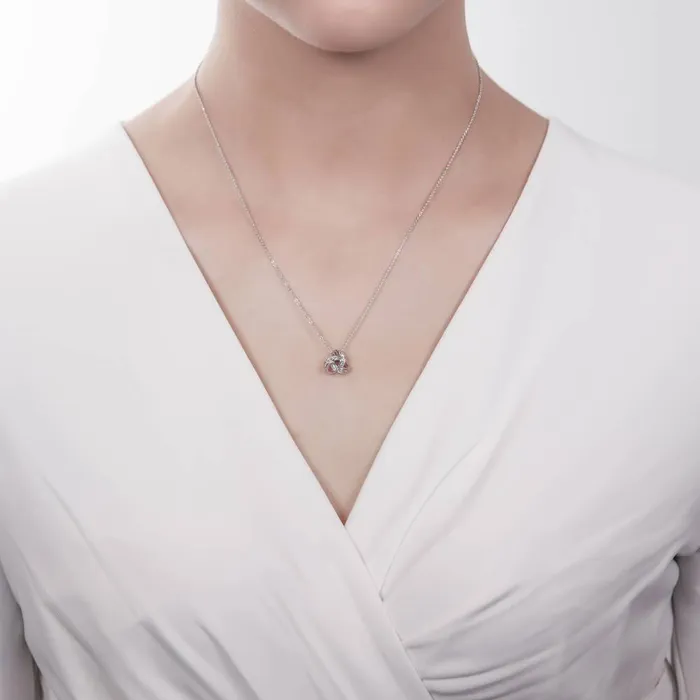 Necklaces Love Knot CZ Necklace in Sterling Silver BERRICLE