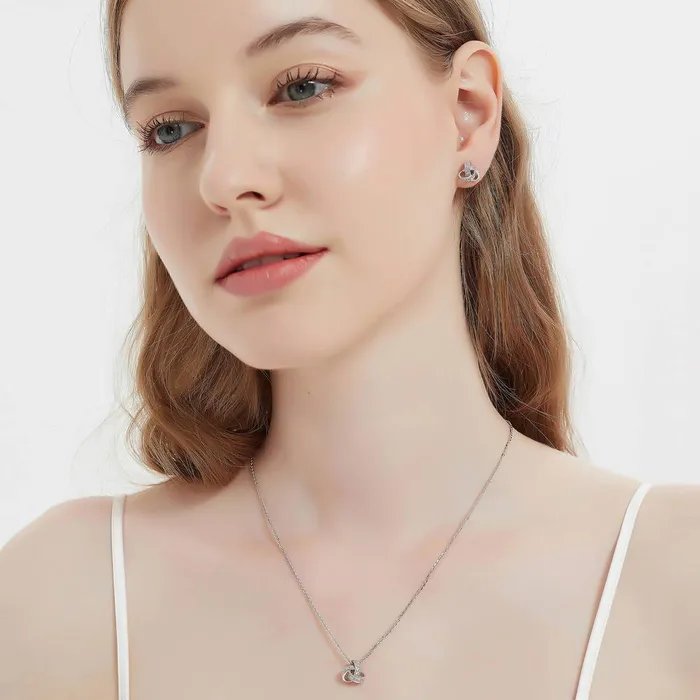 Necklaces Love Knot CZ Necklace in Sterling Silver BERRICLE