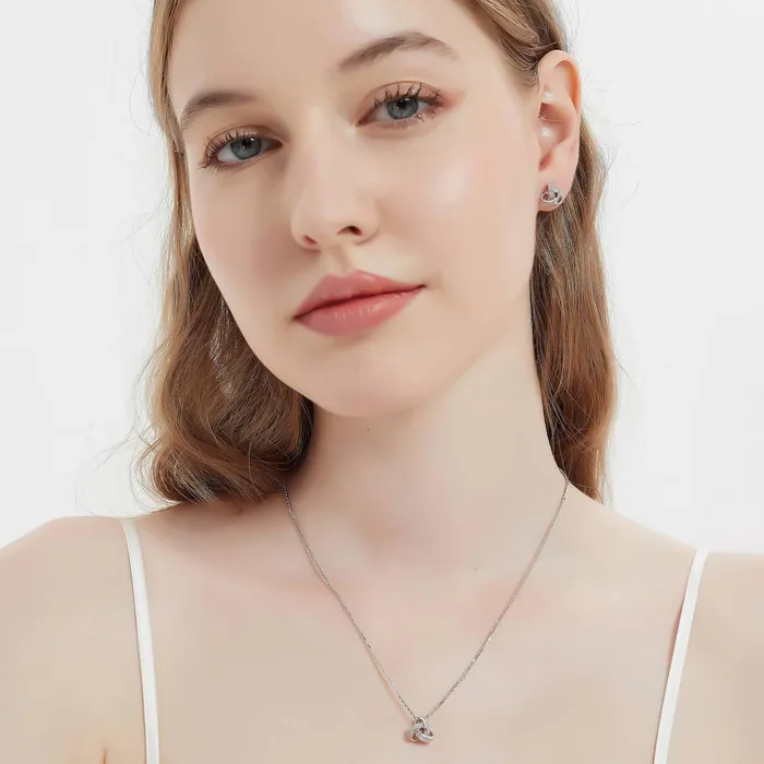 Necklaces Love Knot CZ Necklace in Sterling Silver BERRICLE