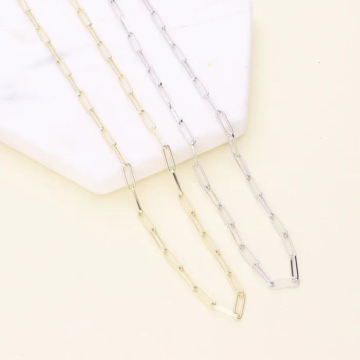Necklaces Paperclip Link Chain Necklace in Sterling Silver 3mm BERRICLE