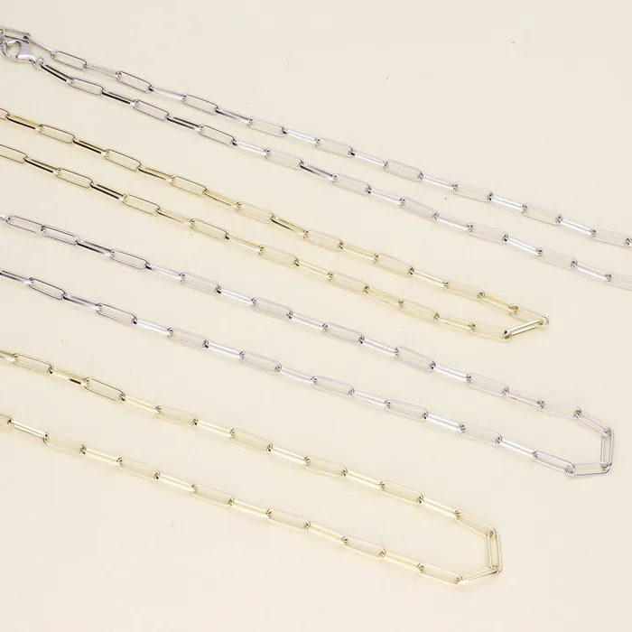 Necklaces Paperclip Link Chain Necklace in Sterling Silver 3mm BERRICLE