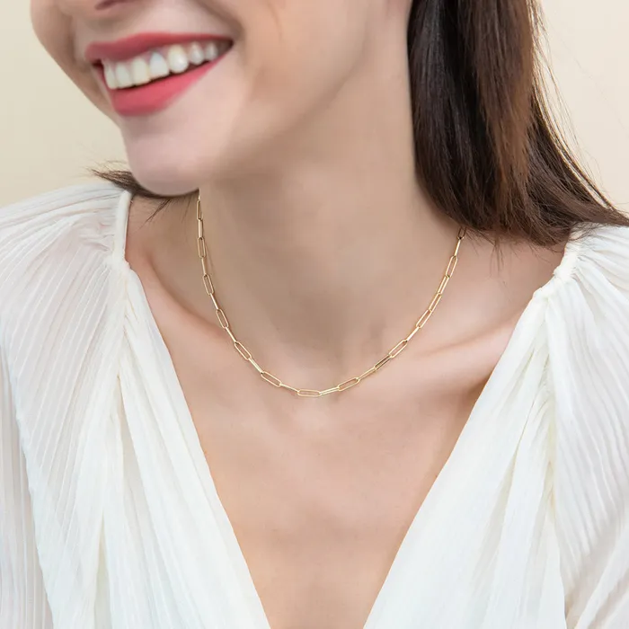 Necklaces Paperclip Link Chain Necklace in Sterling Silver 3mm BERRICLE