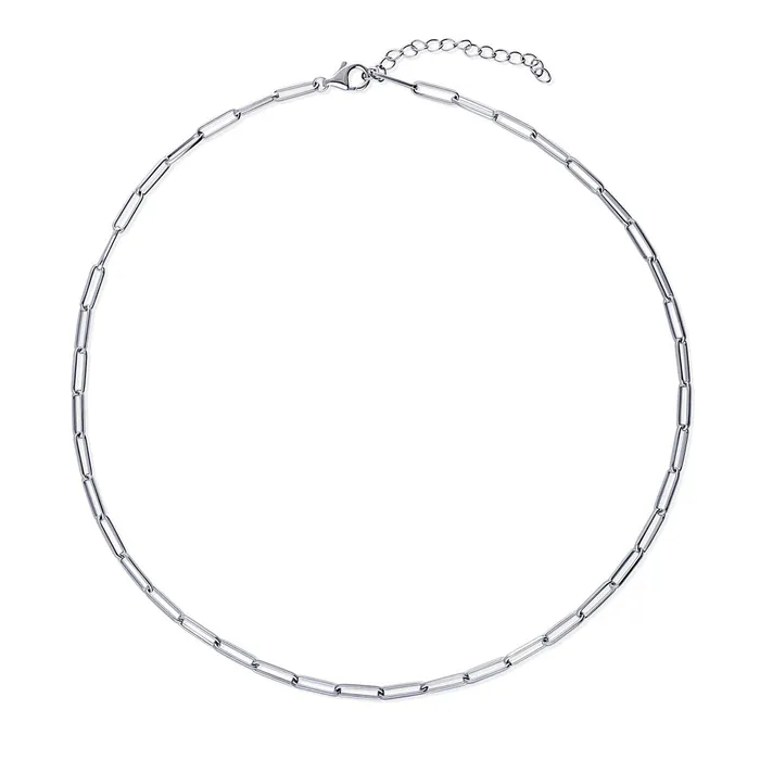 Necklaces Paperclip Link Chain Necklace in Sterling Silver 3mm BERRICLE