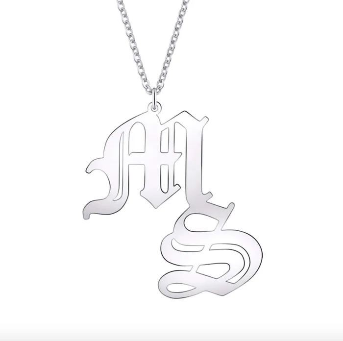 Old English Two Initial Name Necklace Novalico Necklaces Old English Two Initial Name Necklace Novalico Necklaces