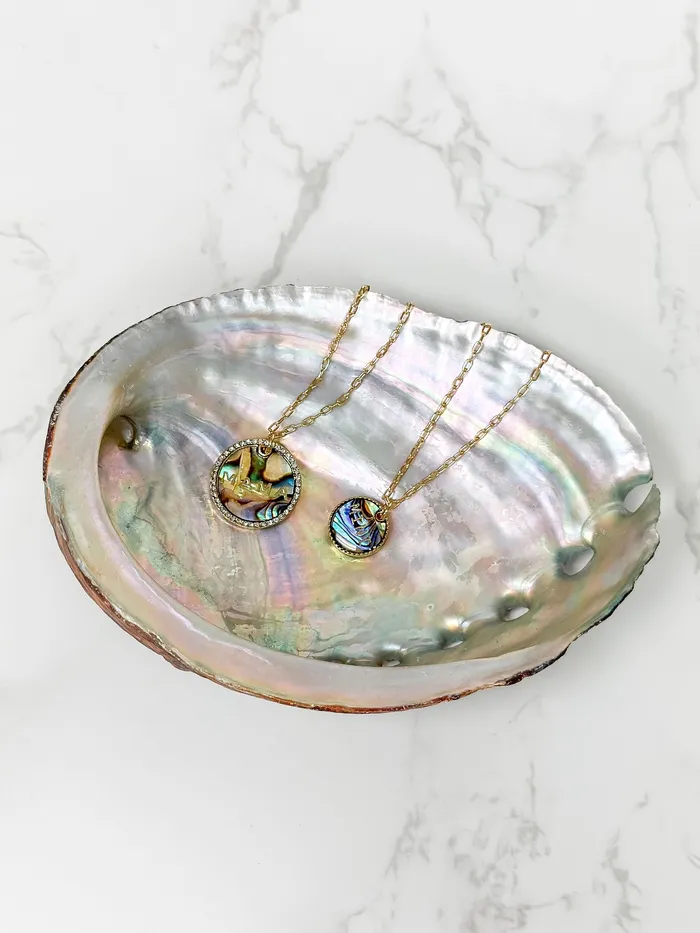 Prep Obsessed ESS Necklaces Mama Mini Abalone Necklace Set
