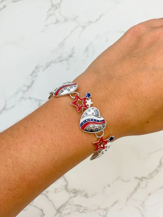 Prep Obsessed MOA Bracelets Patriotic Enamel Magnetic Bracelet