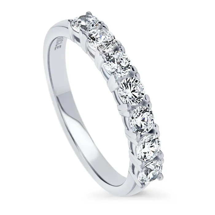 Rings 7Stone CZ Eternity Ring in Sterling Silver BERRICLE