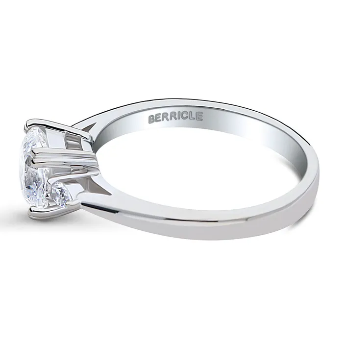 Rings BERRICLE 3Stone 125ct Cushion CZ Ring in Sterling Silver