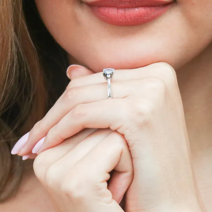 Rings BERRICLE 3Stone 125ct Cushion CZ Ring in Sterling Silver