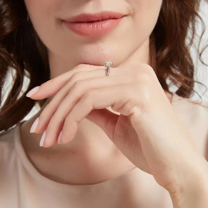 Rings BERRICLE 3Stone Heart 07ct Heart CZ Ring Set in Sterling Silver