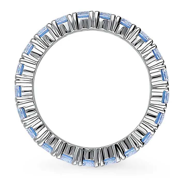 Rings BERRICLE Blue CZ Eternity Ring in Sterling Silver