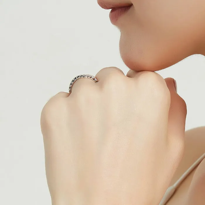 Rings BERRICLE Woven Solitaire 11ct CZ Ring Set in Sterling Silver