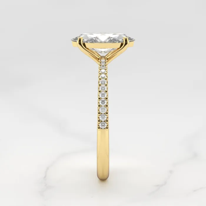 Rings Capucinne Marquise Half Pave Tapered Moissanite Ring