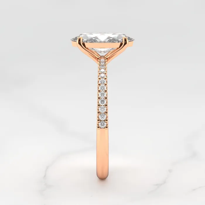 Rings Capucinne Marquise Half Pave Tapered Moissanite Ring