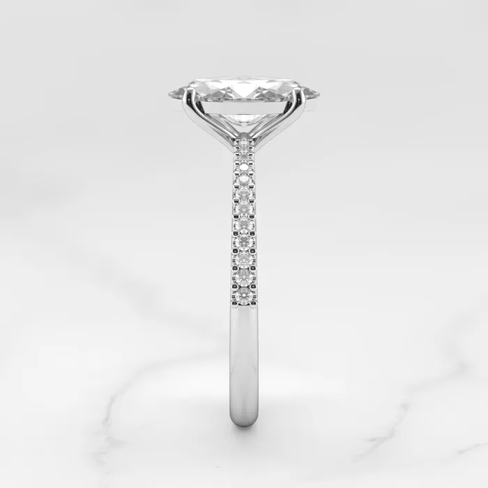 Rings Capucinne Marquise Half Pave Tapered Moissanite Ring