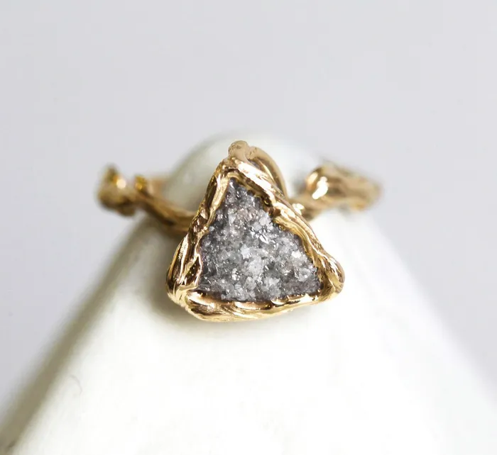 Rings Capucinne Unique Raw Diamond Ring Natural Diamond Ring