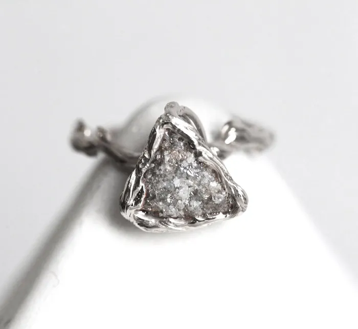 Rings Capucinne Unique Raw Diamond Ring Natural Diamond Ring