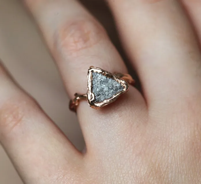 Rings Capucinne Unique Raw Diamond Ring Natural Diamond Ring