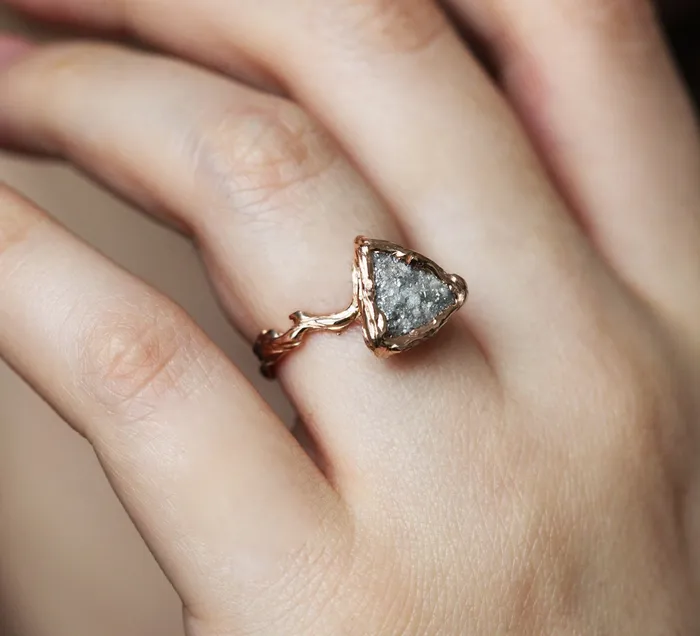 Rings Capucinne Unique Raw Diamond Ring Natural Diamond Ring