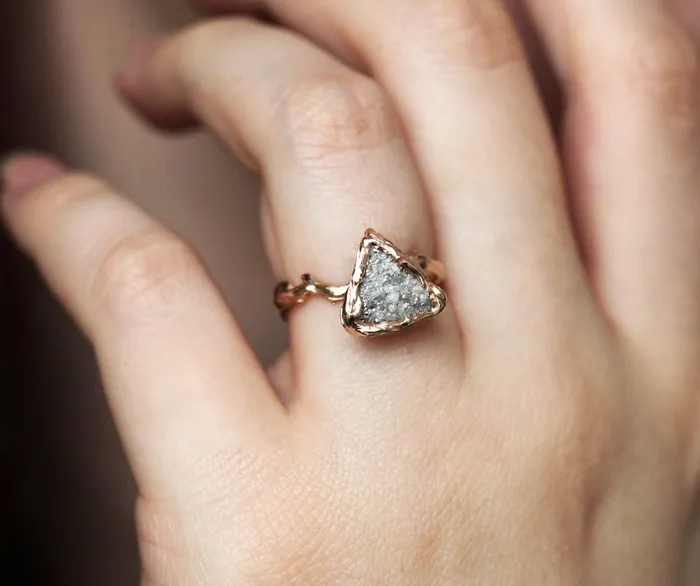 Rings Capucinne Unique Raw Diamond Ring Natural Diamond Ring