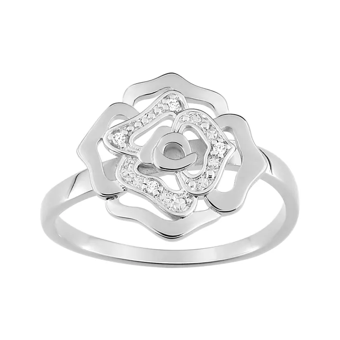 Rings Fontenay Fontenay Paris Rhodium Plated Ring with Zirconia