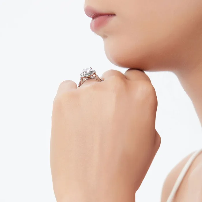 Rings Halo Oval Cut CZ Ring in Sterling Silver BERRICLE
