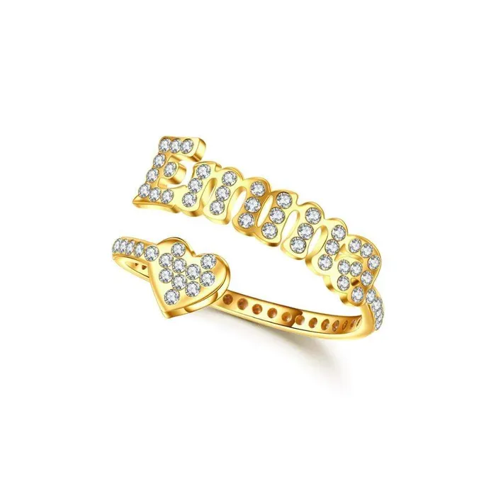Rings Iced Out Personalized Heart Name Ring Novalico